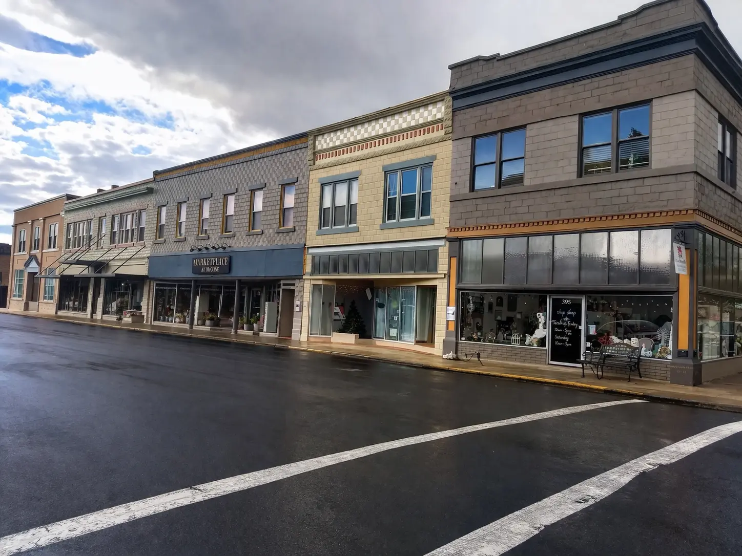Historic buildings along Third Avenue in downtown Stayton